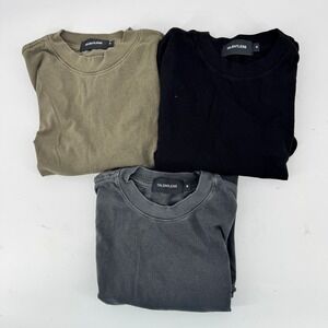 Talentless T-Shirt Bundle Mens Small Black Olive Grey Raw Hem Cotton 3 Pack Tee